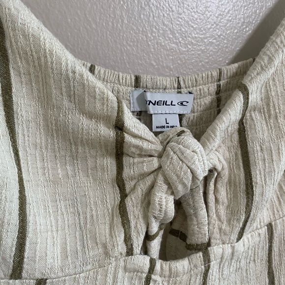 O'Neil Striped Front Tie Romper Size Large - Picture 3 of 6